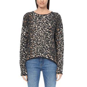 NEW 360 Cashmere Frankie Leopard Print Crewneck Sweater